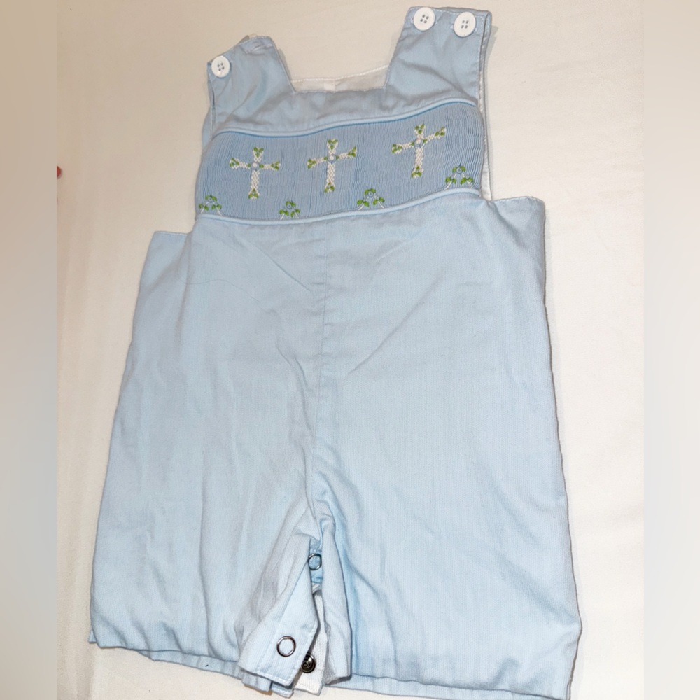 Blue baby overall one piece with Embroidered Design